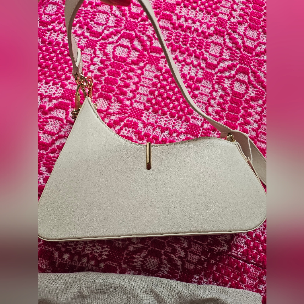 Dolce Vita Leather Shoulder Bag With Gold Accent